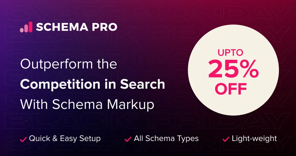 Schema Pro Black Friday Deal 2025
